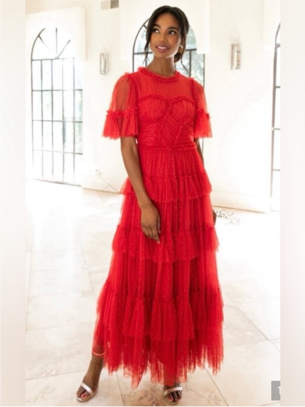 NWT Ivy City Whimsical Tulle Dress in Red